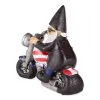 Biker Gnome Solar Statue - Outdoor Garden Decor with Solar Powered Light