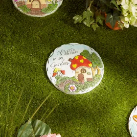 Garden Mushroom House Stepping Stone - Welcome to My Outdoor Decor