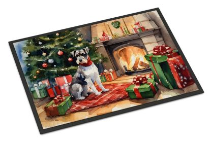 NEW Schnauzer Cozy Christmas Doormat Front Door Mat Indoor Outdoor Rugs for Entryway, Non Slip Washable Low Pile, 18H X 27W