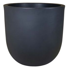 18in Mosswood Resin Planter, Matte Black