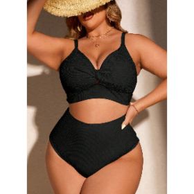 Womens Plus Size Bikini Twist High Waisted Bikini Sets Push Up Bikini Swimsuits Tummy Control 2 Piece Bathing Suit (Option: 1xl)