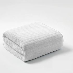 Bath Towels Made Of Solid Color Ultra-Fine Fiber, Quick-Drying And Comfortable, Suitable For Bathrooms, Shower Rooms, Hotels, Holiday Decorations (Option: White)