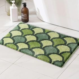 Bathroom Rug 20x32 Non Slip Fluffy Teal Bath Mat For Bathroom Floor Washable Plush Luxury Bath Rug For Tub Soft Shaggy Absorbent Shower Sink Mat (Option: Clover31x20IN)